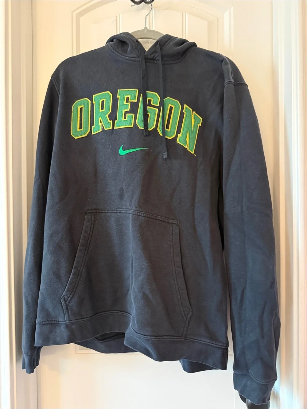 Nike Black Hoodie with Green & Yellow Oregon Logo